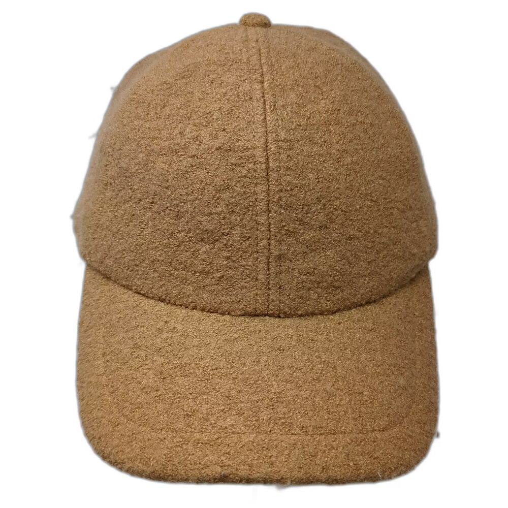 H&M Brown Baseball Cap One Size Wool Blend Textured Solid Adjustable OSFM Hat